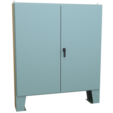 HAMMOND MFG. N12 Double Door Floormount Enclosure with Panel, 72 x 72 x 12, Steel/Gray 1422F12F